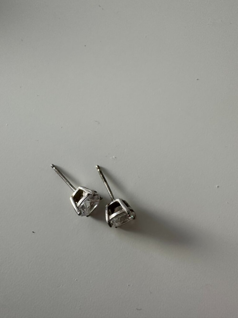 Claire's Cubic Zirconia / Sterling Silver Round Stud Earrings - 5 mm